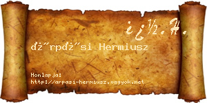 Árpási Hermiusz névjegykártya